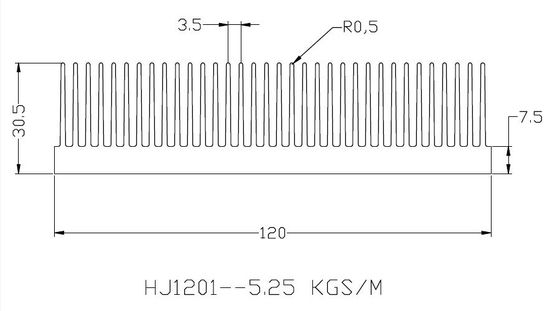 Pengecatan Air Cooled Radiator Heat Sink 120x30x250mm Untuk Penambangan