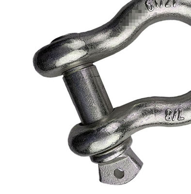Alloy Steel Forged Screw Pin Bow Shackle, Belenggu Pengangkat Tugas Berat Galvanis